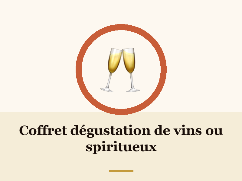 Coffret dégustation de vins ou spiritueux