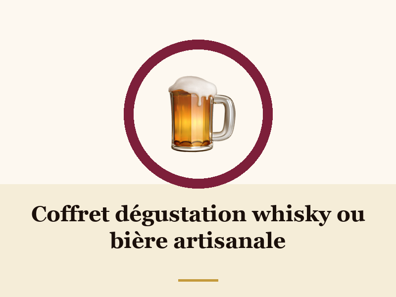 Coffret dégustation whisky ou bière artisanale