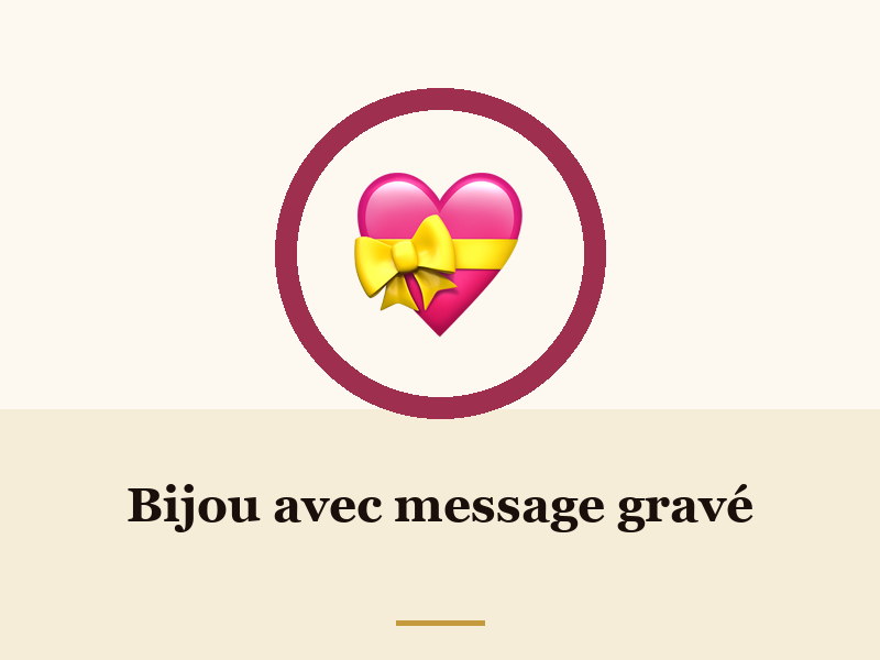 Bijou avec message gravé