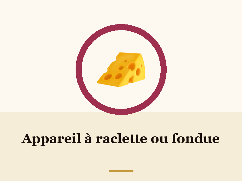 Appareil à raclette ou fondue
